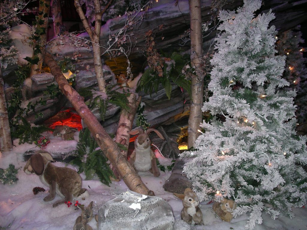 Winter scene Selfridges Father Christmas ghotto